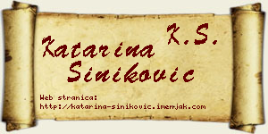 Katarina Šiniković vizit kartica